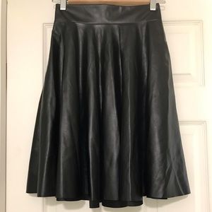 Faux leather circle skirt